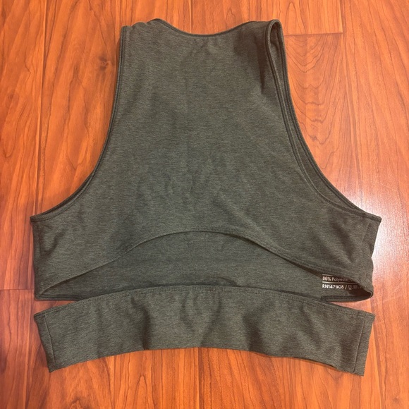 Outdoor Voices Slashback Crop Top Womens Large Dark Green - Picture 5 of 6